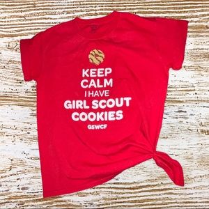Girl Scouts red t-shirt, Keep calm, size L(14-16)